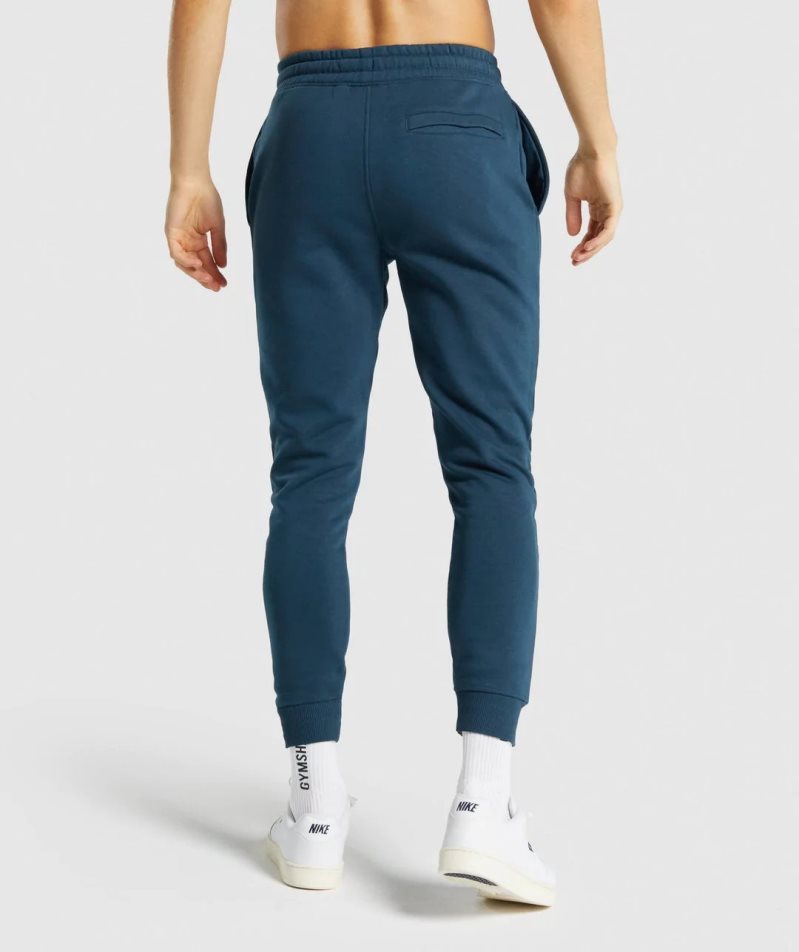 Men's Gymshark Crest Jogger Navy | CA 8015N3